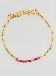 Armband van Roestvrij Staal met Roze Calcedoon