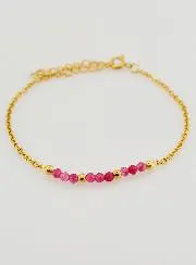 Armband van Roestvrij Staal met Roze Calcedoon