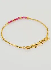 Armband van Roestvrij Staal met Roze Calcedoon