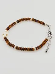 Armband met Kruis en Bruine Stenen