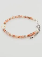 Armband Kruis en Roze Granietstenen