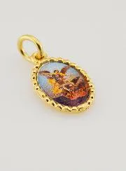 Medaillon met Gedraaide Rand 15mm - Sint Michaël
