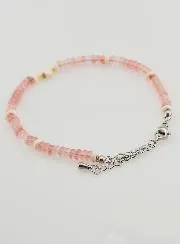 Armband met Kruis en Roze Glazen Stenen