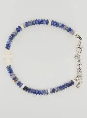 Armband met Kruis en Blauwe Stenen