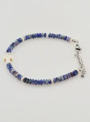 Armband met Kruis en Blauwe Stenen