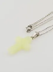 Religieus Collier van Roestvrij Staal met LIchtgevend Kruis