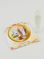 Fluorescerend Beeld Maria van Lourdes met Kaart - 8cm