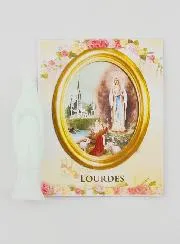 Fluorescerend Beeld Maria van Lourdes met Kaart - 8cm