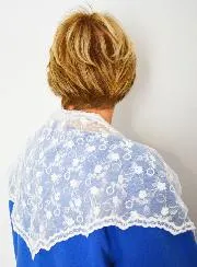 Christelijke Sluier - Geborduurde Mantilla Sluier Stola Wit