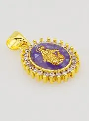Paarse Medaille Maria Wonderdadige - 17mm