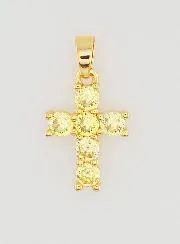 Kruis Hanger met Zirkonia - Amber