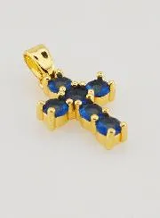 Kruis Hanger met Zirkonia - Blauw
