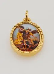 Medaillon met Gedraaide Rand 25mm - Sint Michaël