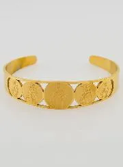 Goudkleurige Manchet Armband OLV van de Berg Karmel