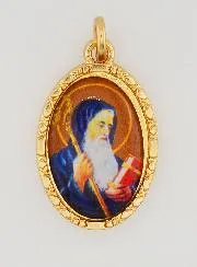 Medaillon met Gedraaide Rand 25mm - Sint Benedictus