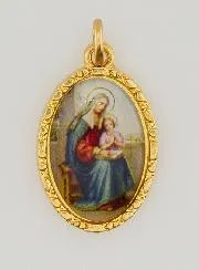Medaillon met Gedraaide Rand 25mm - Heilige Anna