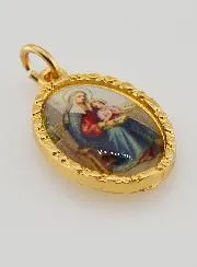 Medaillon met Gedraaide Rand 25mm - Heilige Anna