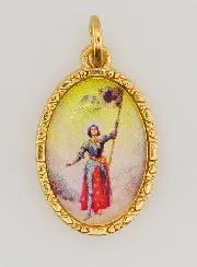 Medaillon met Gedraaide Rand 25mm – Heilige Jeanne d'Arc