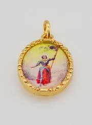 Medaillon met Gedraaide Rand 25mm – Heilige Jeanne d'Arc