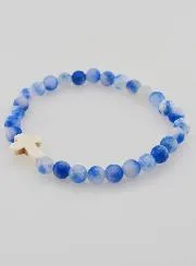 Religieuze Armband met Kruis - Blauwe Jade