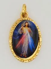 Medaillon met Gedraaide Rand 25 mm - Barmhartige Christus