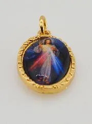 Medaillon met Gedraaide Rand 25 mm - Barmhartige Christus