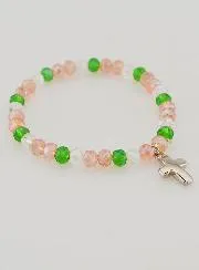 Armband met Kruis - Bonte Glaskralen