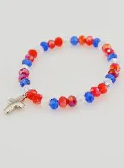 Armband met Kruis - Blauw Wit Rood