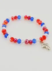 Armband met Kruis - Blauw Wit Rood