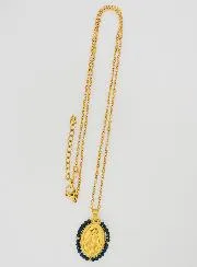 Wonderdadige Medaille Gefacetteerde Kralen met Collier – Donkerblauw