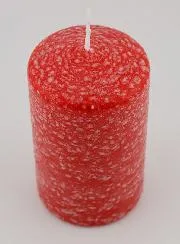 Kerstkaars met Ijs-Effect - Rood