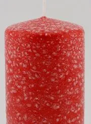 Kerstkaars met Ijs-Effect - Rood