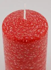 Kerstkaars met Ijs-Effect - Rood