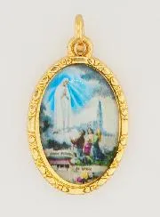 Medaillon met Gedraaide Rand 25 mm - Onze-Lieve-Vrouw van Fatima