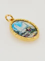 Medaillon met Gedraaide Rand 25 mm - Onze-Lieve-Vrouw van Fatima