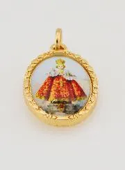 Medaillon met Gedraaide Rand, 25 mm - Kindje Jezus van Praag