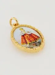 Medaillon met Gedraaide Rand, 25 mm - Kindje Jezus van Praag