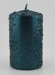Decoratieve Kaars met Glitters - Blauwgroen