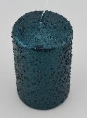 Decoratieve Kaars met Glitters - Blauwgroen