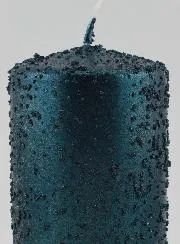 Decoratieve Kaars met Glitters - Blauwgroen