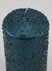 Decoratieve Kaars met Glitters - Blauwgroen