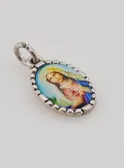 Medaille met Gedraaide Rand 15 mm - Heilig Hart van Maria
