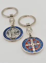 Kleurrijke Sleutelhanger Medaille van Heilige Benedictus