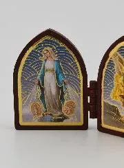 Mini Tweeluik Icoon - Maria Wonderdadige en Sint Michaël