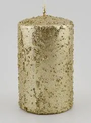 Decoratieve Kaars met Glitters - Champagne Kleur
