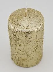 Kerstkaars met Glitters - Champagne