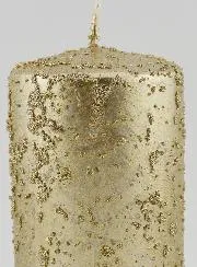 Kerstkaars met Glitters - Champagne
