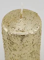 Kerstkaars met Glitters - Champagne