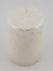 Decoratieve Kaars met Glitters - Parel Wit