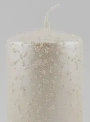 Decoratieve Kaars met Glitters - Parel Wit